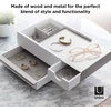 image:imageUmbra Stowit Jewelry Box  Modern Keepsake Storage Organizer with Hidden Compartment Drawers for Ring Bracelet Watch Necklace Earrings and AccessoriesWhiteNickel