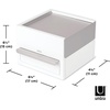 image:imageUmbra Stowit Jewelry Box  Modern Keepsake Storage Organizer with Hidden Compartment Drawers for Ring Bracelet Watch Necklace Earrings and AccessoriesWhiteNickel