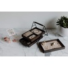 image:imageUmbra Terrace Jewelry Tray 3Tier Sliding Organizer BlackWalnut  Rubberwood linenlined compartments metal frame vertical storage protects delicate items different dividers7 x 10 x 8 inches