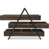 image:imageUmbra Terrace Jewelry Tray 3Tier Sliding Organizer BlackWalnut  Rubberwood linenlined compartments metal frame vertical storage protects delicate items different dividers7 x 10 x 8 inches