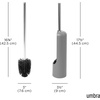 image:imageUmbra Touch Toilet Brush with Holder Weighted Base White  Slim profile bathroom storage easy to clean matte plastic finishGray
