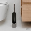 image:imageUmbra Touch Toilet Brush with Holder Weighted Base White  Slim profile bathroom storage easy to clean matte plastic finishGray