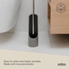 image:imageUmbra Touch Toilet Brush with Holder Weighted Base White  Slim profile bathroom storage easy to clean matte plastic finishGray