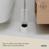 image:imageUmbra Touch Toilet Brush with Holder Weighted Base White  Slim profile bathroom storage easy to clean matte plastic finishWhite