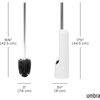 image:imageUmbra Touch Toilet Brush with Holder Weighted Base White  Slim profile bathroom storage easy to clean matte plastic finishWhite