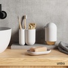 image:imageUmbra Touch Toothbrush Holder 3Compartment Toothpaste Organizer White  Matte finish easy to clean compact design durable material recycled plasticWhite
