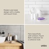 image:imageUmbra Touch Toothbrush Holder 3Compartment Toothpaste Organizer White  Matte finish easy to clean compact design durable material recycled plasticWhite