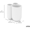 image:imageUmbra Touch Toothbrush Holder 3Compartment Toothpaste Organizer White  Matte finish easy to clean compact design durable material recycled plasticWhite