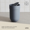 image:imageUmbra Touch Trash Can with Lid Bathroom Garbage Can 16 Gallon Black  Matte finish compact design fits office or kitchen easy wipe clean recycled plasticSlate Blue