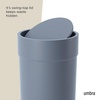 image:imageUmbra Touch Trash Can with Lid Bathroom Garbage Can 16 Gallon Black  Matte finish compact design fits office or kitchen easy wipe clean recycled plasticSlate Blue