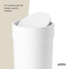 image:imageUmbra Touch Trash Can with Lid Bathroom Garbage Can 16 Gallon Black  Matte finish compact design fits office or kitchen easy wipe clean recycled plasticWhite