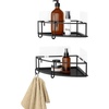 image:imageUmbra Cubiko Shower Caddy Metal Corner Shelf with Adhesive White  Waterproof construction holds 10 lbs per bin rust resistant finish nondamaging install includes hooks set of 2Black