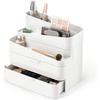image:imageUmbra Glam Drawer Organizer Stackable Makeup Storage Large White  Rubber feet removable dividers easy to clean fits bathroom or office recycled plasticLarge