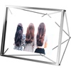 image:imageUmbra Prisma Picture Frame Floating Metal Wall Mount 4x6 Chrome  Steel wire construction unique geometric shape displays photo between glass desk or tabletop use hardware included