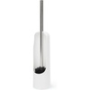 image:imageUmbra Touch Toilet Brush with Holder Weighted Base White  Slim profile bathroom storage easy to clean matte plastic finishWhite