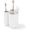 image:imageUmbra Touch Toothbrush Holder 3Compartment Toothpaste Organizer White  Matte finish easy to clean compact design durable material recycled plasticWhite