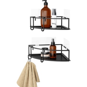 image:imageUmbra Cubiko Shower Caddy Metal Corner Shelf with Adhesive White  Waterproof construction holds 10 lbs per bin rust resistant finish nondamaging install includes hooks set of 2Black