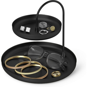 image:imageUmbra Poise Large Double Attractive Storage You Can Leave Out TwoTiered Jewelry Tray BlackBlack