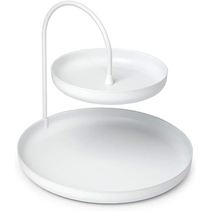 image:imageUmbra Poise Large Double Attractive Storage You Can Leave Out TwoTiered Jewelry Tray BlackWhite