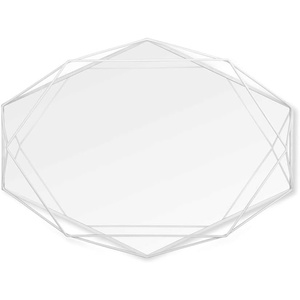 image:imageUmbra Prisma Modern Geometric Shaped Oval Mirror Wall Decor for Bedroom Bathroom Living Dining Room 225 Length x 17 Height x 375 Width CopperWhite