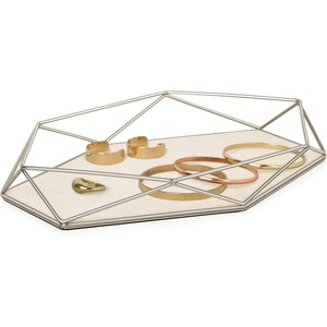 image:imageUmbra Prisma Tray Geometric Plated Jewelry Storage Matte BrassNickel