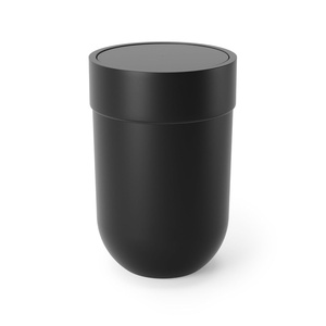 image:imageUmbra Touch Trash Can with Lid Bathroom Garbage Can 16 Gallon Black  Matte finish compact design fits office or kitchen easy wipe clean recycled plasticBlack