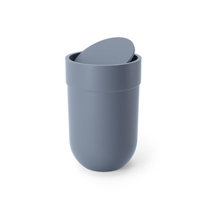 image:imageUmbra Touch Trash Can with Lid Bathroom Garbage Can 16 Gallon Black  Matte finish compact design fits office or kitchen easy wipe clean recycled plasticSlate Blue