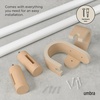 image:imageUmbra Bellwood Curtain Rod Adjustable 42 to 120 Inches WhiteNatural  Steel and wood construction supports up to 22 lbs includes mounting hardware fits wide range of windowsWhiteNatural