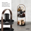 image:imageUmbra Bellwood Makeup Organizer with Handle Large BlackWalnut  Three tier capacity removable brush cup integrated carry design vanity countertop use sixty percent recycled plastic