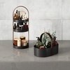 image:imageUmbra Bellwood Makeup Organizer with Handle Large BlackWalnut  Three tier capacity removable brush cup integrated carry design vanity countertop use sixty percent recycled plastic