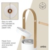image:imageUmbra Bellwood Toilet Paper Holder with Storage 3 Rolls WhiteNatural  Wood accents compact for small spaces builtin tray recycled plastic