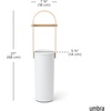 image:imageUmbra Bellwood Toilet Paper Holder with Storage 3 Rolls WhiteNatural  Wood accents compact for small spaces builtin tray recycled plastic