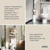 image:imageUmbra Bellwood Toilet Paper Holder with Storage 3 Rolls WhiteNatural  Wood accents compact for small spaces builtin tray recycled plastic