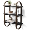 image:imageUmbra Bellwood WallMount Book Shelf Display Case with Three Shelves WhiteNaturalBlackWalnut