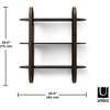 image:imageUmbra Bellwood WallMount Book Shelf Display Case with Three Shelves WhiteNaturalBlackWalnut