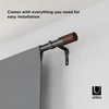 image:imageUmbra Blok Modern 1 Adjustable Curtain Rod Includes 2 Matching Finials Brackets amp Hardware 36 to 72 GunmetalGunmetal