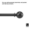 image:imageUmbra Bolas Curtain Rod for Windows Adjustable 72 to 144 Black  Durable metal construction sturdy support everyday curtain hanging
