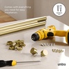 image:imageUmbra Cappa Curtain Rod for Windows Adjustable 66 to 120 Inches Brass  Steel construction includes brackets and finials holds 22 lbs per bar easy installationGold