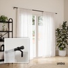 image:imageUmbra Cappa Curtain Rod for Windows Adjustable 66 to 120 Inches Brass  Steel construction includes brackets and finials holds 22 lbs per bar easy installationBlack