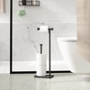 image:imageUmbra Cappa Toilet Paper Stand Freestanding Metal with Reserve Black  Compact vertical storage holds 3 rolls elevated base sturdy construction bathroom organizer fits small spaces