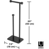 image:imageUmbra Cappa Toilet Paper Stand Freestanding Metal with Reserve Black  Compact vertical storage holds 3 rolls elevated base sturdy construction bathroom organizer fits small spaces