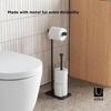 image:imageUmbra Cappa Toilet Paper Stand Freestanding Metal with Reserve Black  Compact vertical storage holds 3 rolls elevated base sturdy construction bathroom organizer fits small spaces