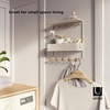 image:imageUmbra Estique Entryway Organizer Storage Solution with Cubby Bin Shelf and Hooks for Keys Mail Glasses Wallet Purse Hat and More WhiteWhiteNatural