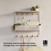image:imageUmbra Estique Entryway Organizer Storage Solution with Cubby Bin Shelf and Hooks for Keys Mail Glasses Wallet Purse Hat and More WhiteWhiteNatural