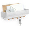 image:imageUmbra Estique Entryway Organizer Storage Solution with Cubby Bin Shelf and Hooks for Keys Mail Glasses Wallet Purse Hat and More WhiteWhiteNatural