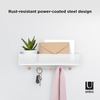 image:imageUmbra Estique Entryway Organizer Storage Solution with Cubby Bin Shelf and Hooks for Keys Mail Glasses Wallet Purse Hat and More WhiteWhiteNatural