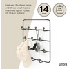 image:imageUmbra Estique Over the Door Organizer 5Hook Steel Small WhiteNatural  Holds coats bags and hats no tools needed slim profile entryway or closet useBlackWalnut