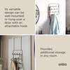 image:imageUmbra Estique Over the Door Organizer 5Hook Steel Small WhiteNatural  Holds coats bags and hats no tools needed slim profile entryway or closet useBlackWalnut