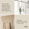 image:imageUmbra Estique Over the Door Organizer 5Hook Steel Small WhiteNatural  Holds coats bags and hats no tools needed slim profile entryway or closet useWhiteNatural