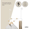 image:imageUmbra Estique Over the Door Organizer 5Hook Steel Small WhiteNatural  Holds coats bags and hats no tools needed slim profile entryway or closet useWhiteNatural